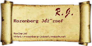 Rozenberg József névjegykártya